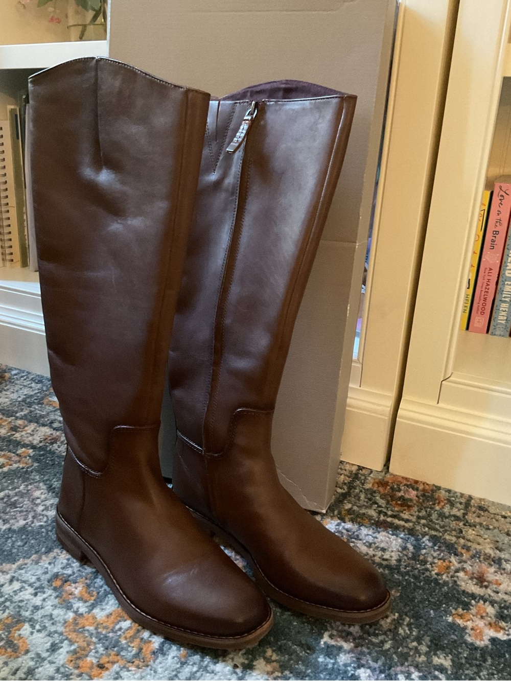 Franco Sarto Marlisa knee-high riding boots in Whiskey NIB